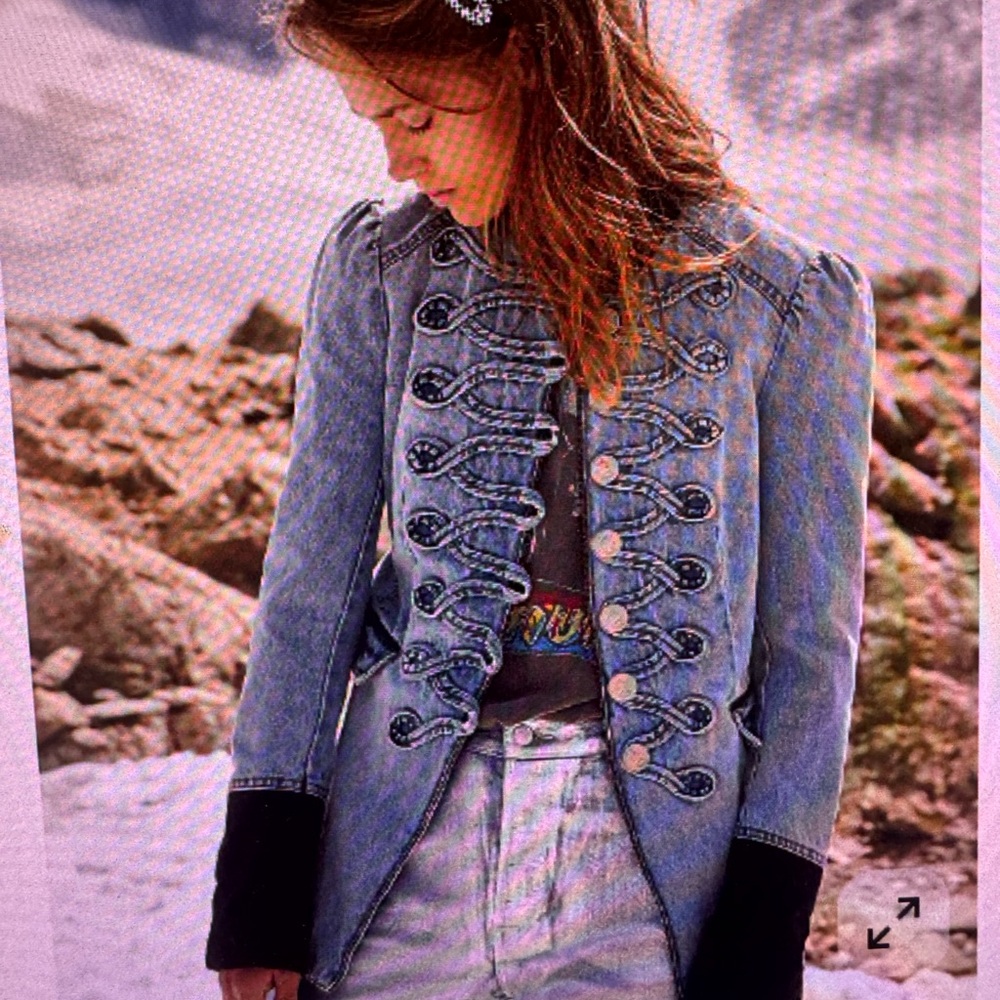 Military-Inspired Denim Jacket in Light Blue
